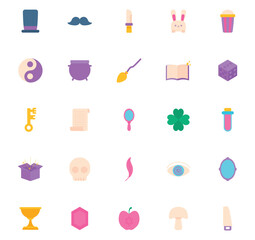 Set of magic vector icons with white background