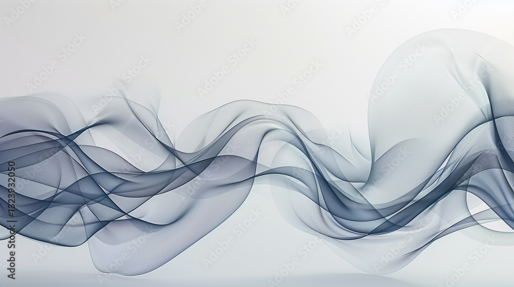 Poster a series of interconnected, flowing lines in a minimalist style, representing the fluid motion of a 