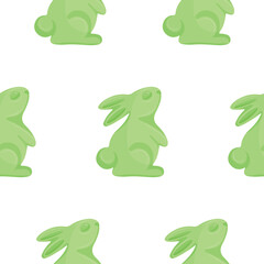 seamless pattern of a green jelly rabbit standing on its hind legs, for various Easter decorations and designs
