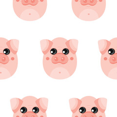 seamless Easter pattern with Easter eggs with an animal design, namely with a pink pig design, for Easter designs and posters
