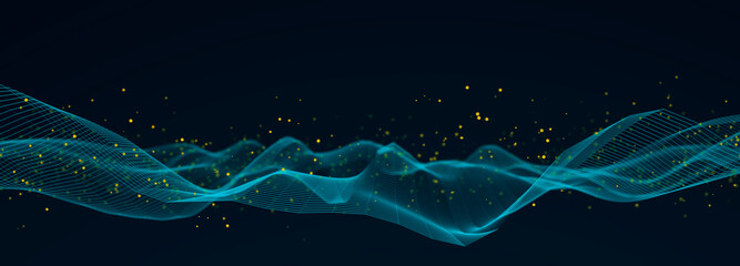Digital technology background. Network connection dots and lines. Futuristic background for presentation design. 3d rendering.	