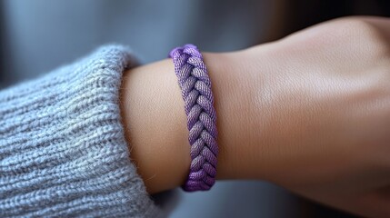 Purple Glitter Bracelet on Woman's Wrist