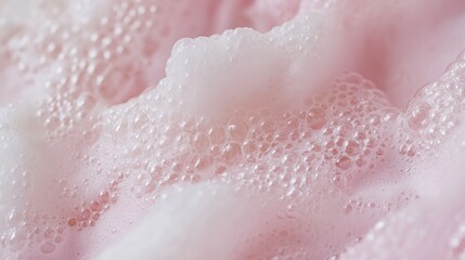 Fototapeta premium Abstract close up of luxurious pink foam with delicate bubble formations