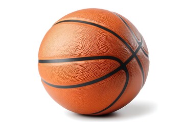 Fototapeta premium An orange basketball sits on a white surface perfectly still