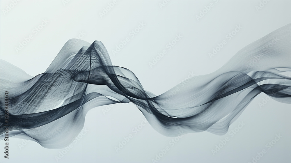 Poster delicate, sweeping lines create a minimalist representation of wind dancing through the air.