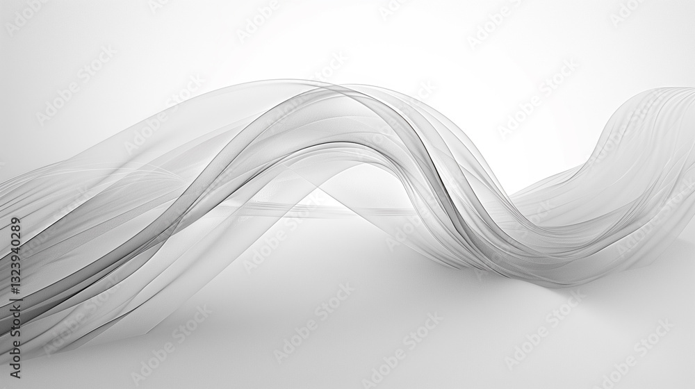 Poster delicate, sweeping lines create a minimalist representation of wind dancing through the air.