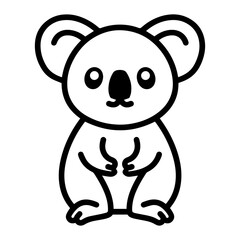 Fototapeta premium Cute cartoon koala illustration in a minimalist style on a white background