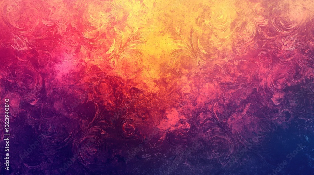 Aufkleber colorful abstract background showing swirling and ornate pattern