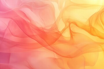 dreamy abstract background with fluid gradients transitioning from coral pink to golden yellow and soft orange, creating an ethereal atmosphere with gentle organic shapes and subtle texture