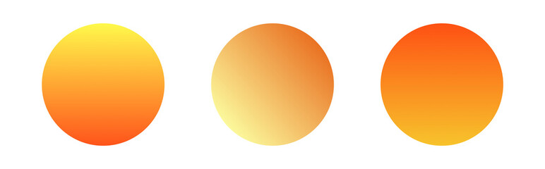 Orange and yellow circle gradient set
