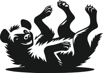 hand drawn vector illustration of a black hyena