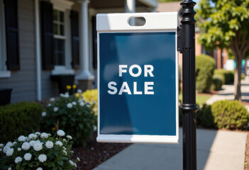 A clear For Sale sign displayed in front of a well-maintained property