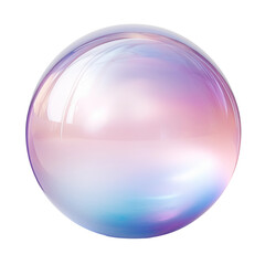Obraz premium iridescent soap bubble reflecting hues of pink, blue, and purple transparent background 