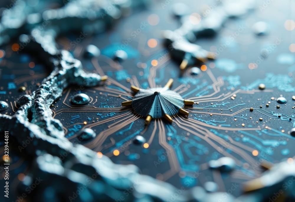 Aufkleber abstract close-up of a circuit board with intricate details and textures