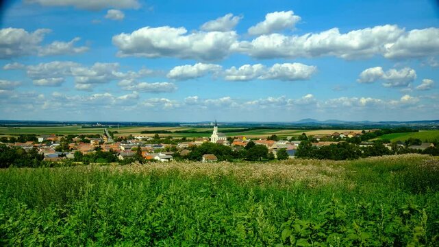 Scenic Rural Landscape with Town and Church