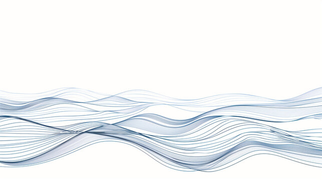 Simple, flowing strokes depict the graceful movement of ocean waves in a minimalist line drawing.