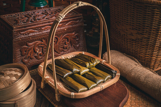 Tasty local Malaysian dessert called Tepung Bungkus.
