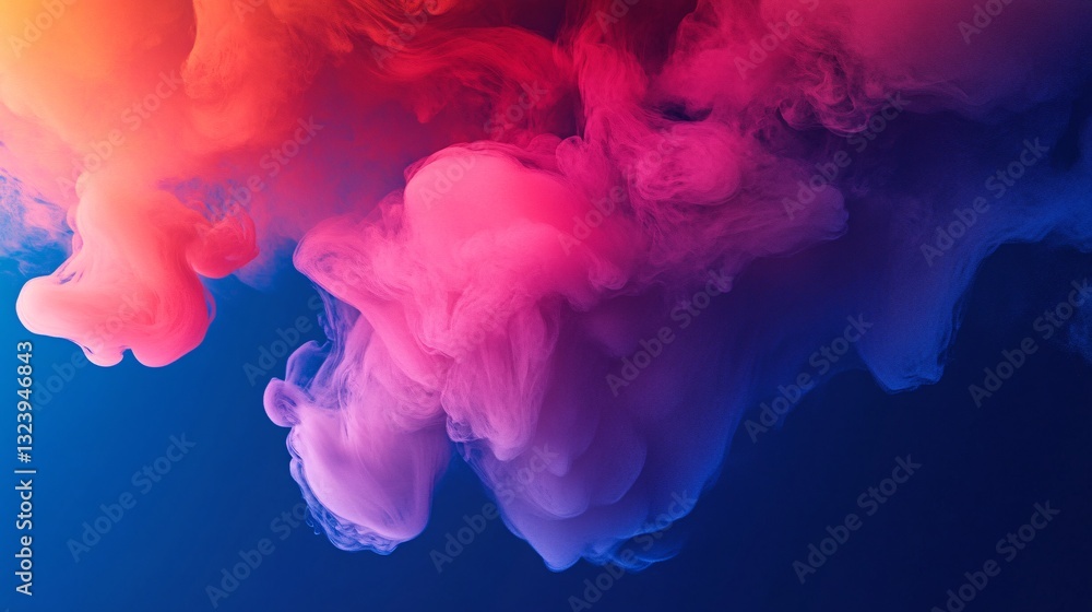 Aufkleber colorful ink clouds dissolving in water creating abstract shapes