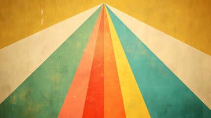 Vibrant Abstract Artwork with Radiating Colorful Lines