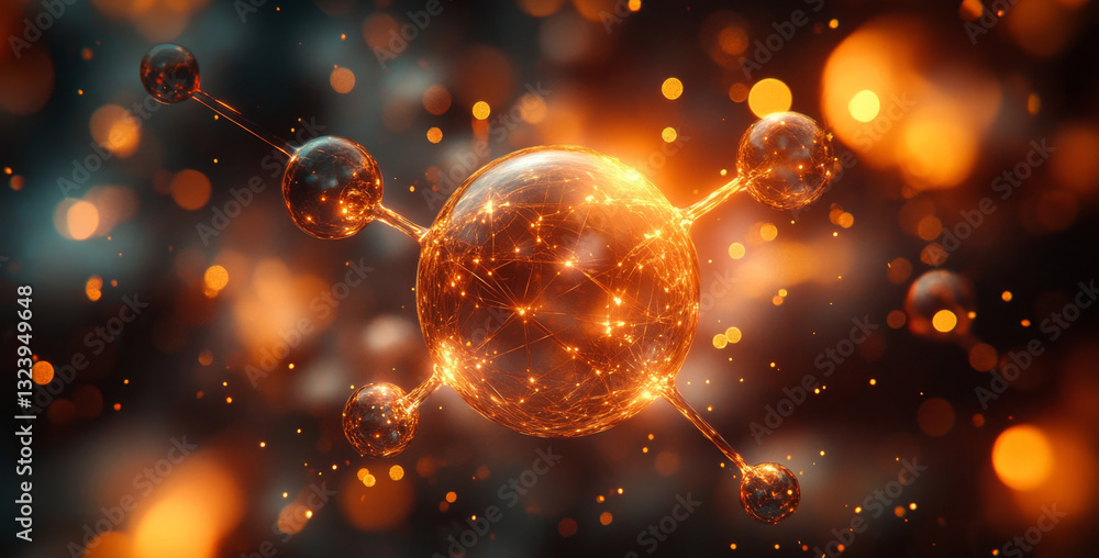 Aufkleber The visual displays qubits in superposition and entanglement, surrounded by an energetic atmosphere, illustrating principles of quantum mechanics in a dynamic and abstract way.