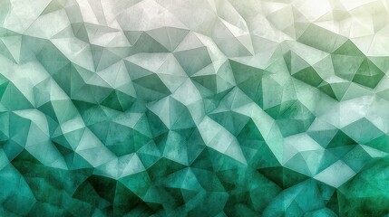 Seamless Neo Mint Gradient Triangle Mosaic Facet Background Polygonal Pattern - Fresh Pastel Green 2020 Color Forecast Cover Design with Sparkling Low Poly Details & Glitter Effect