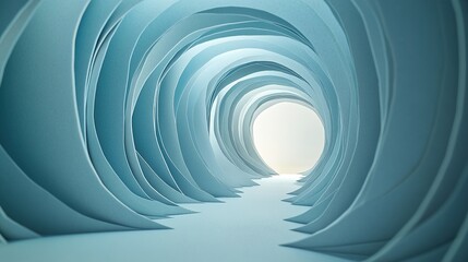 Obraz premium A hypnotic paper cut-out tunnel