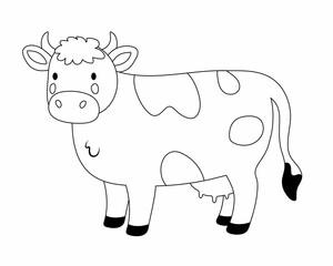 Cartoon cow coloring page