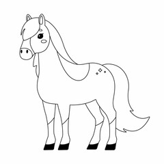 Cartoon horse coloring page