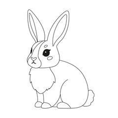 Cute cartoon rabbit coloring page