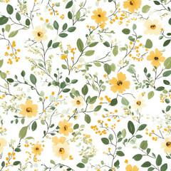 Aesthetic flower illustration with a seamless design, featuring vibrant colors and intricate details. Perfect for textile prints, wallpapers, and digital backgrounds.

