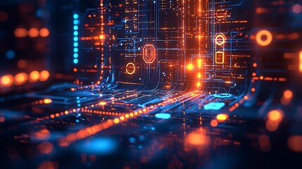 Obraz premium Abstract Digital Network Circuit Board Technology Background