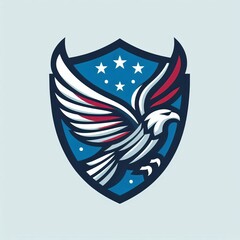 Fototapeta premium Vector Emblem Eagle: Stylized Illustration Shield Style Logo 