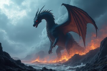 Epic Stormforged Draconic Battles in Enchanting Fantasy Realm