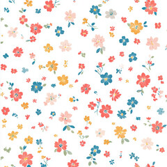 Aesthetic flower illustration with a seamless design, featuring vibrant colors and intricate details. Perfect for textile prints, wallpapers, and digital backgrounds.


