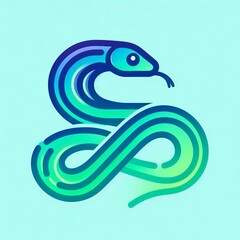 Naklejka premium Gradient Line Art Snake: Stylized Illustration Gradient Line Style 