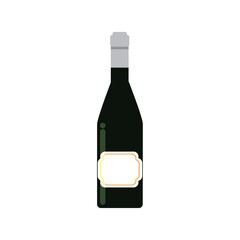 Vector image of a wine bottle icon with a white background