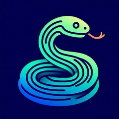 Naklejka premium Gradient Line Art Snake: Stylized Illustration Gradient Line Style 