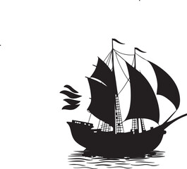 ship on a white background