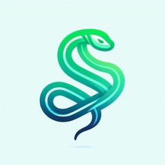 Obraz premium Gradient Line Art Snake: Stylized Illustration Gradient Line Style 