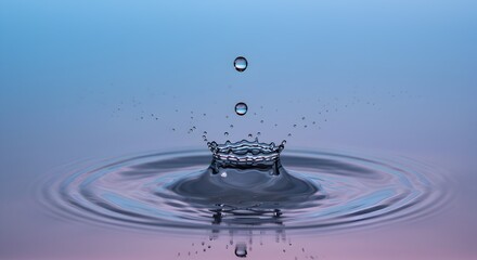 Captivating water drop collision creates mesmerizing patterns and ripples