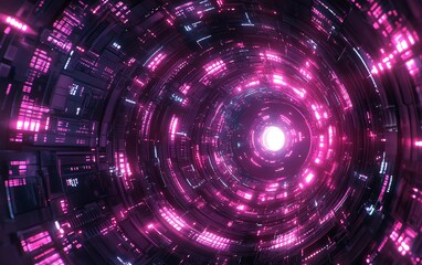Obraz premium Futuristic digital locks on a secure network, representing cyber resilience and encrypted connections, advanced security features, vibrant neon accents, 8K ultrarealistic render