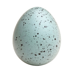 Beautiful speckled blue egg on isolated transparent background, PNG