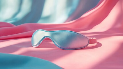 A soft, pastel-colored sleep mask lay gently on a tranquil backdrop, promising a sanctuary from the world s distractions and inviting the weary to embrace a moment of blissful relaxation.
