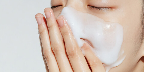 Facial Cleansing Foam Application