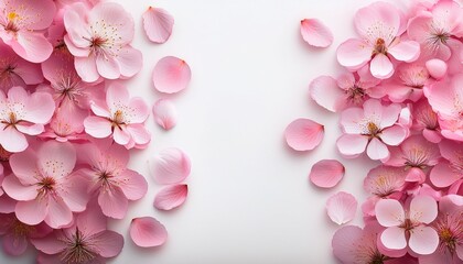 桜の花びらが両サイドにわかれている背景