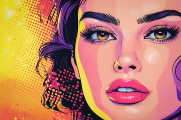 Comic-inspired explosion with halftone gradients and vibrant primary colors radiating from a striking focal point.