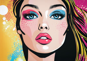 Explosive radial burst in pop art aesthetic with striking pink, yellow, and blue tones and bold dynamic lines spreading outward.