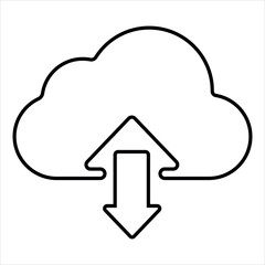 Cloud upload download outline icon