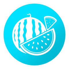 blue slice watermelon circle icon