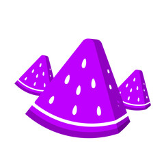 purple three pieces of watermelon icon